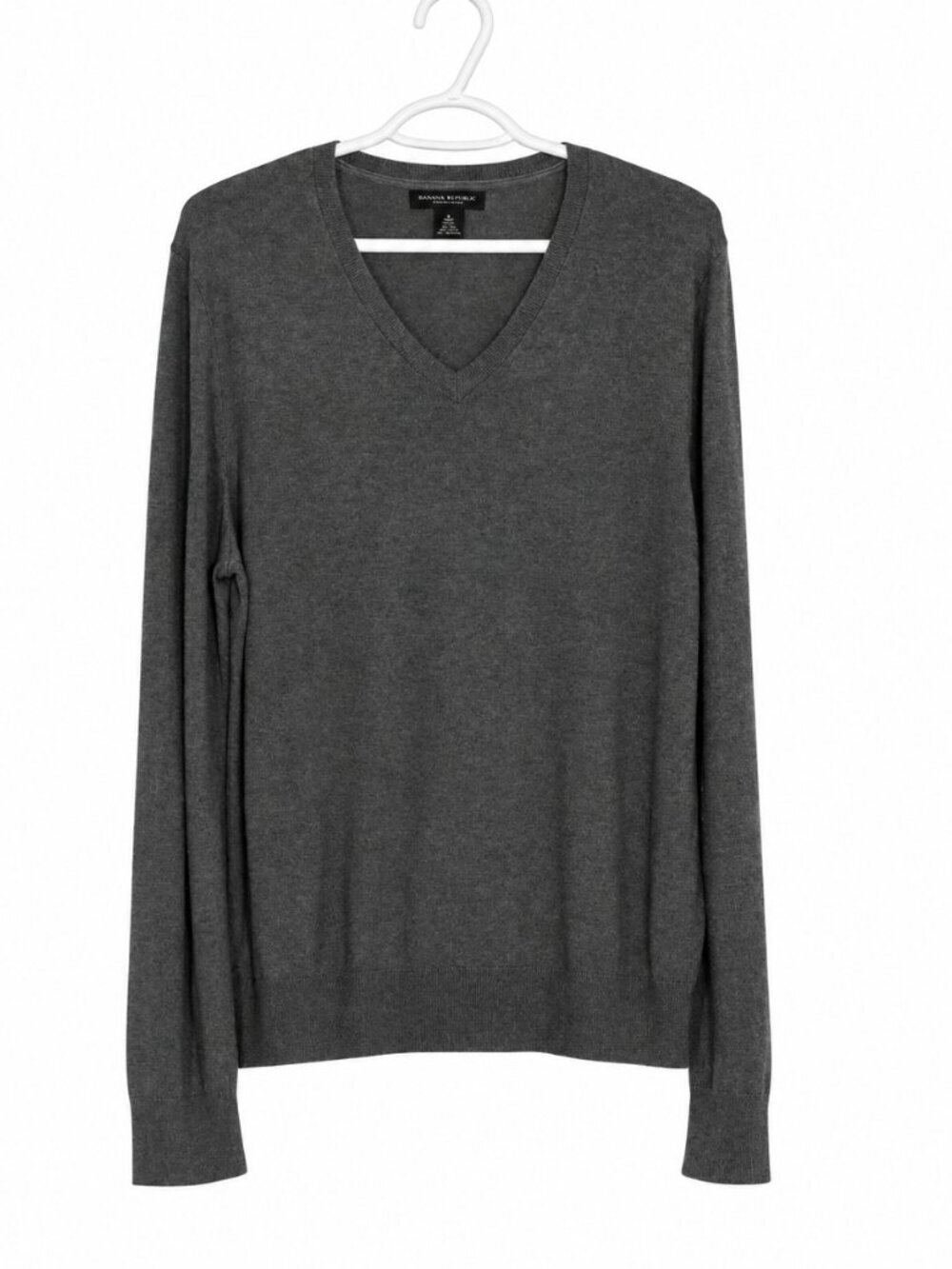 BANANA REPUBLIC Men's Luxury Blend Silk/Cashmere V- Neck Sweatshirt Size M